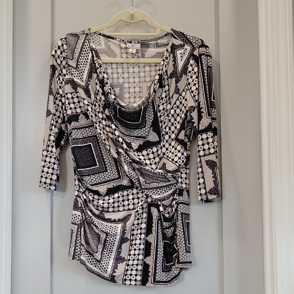 Worthington Tops - Worthington Monochrome Patterned Blouse